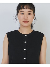 【congés payés】14G麻綿ワッフル編み2WAYベスト 詳細画像 ブラック 33