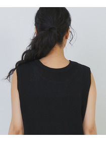 【congés payés】14G麻綿ワッフル編み2WAYベスト 詳細画像 ブラック 34