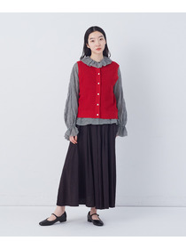 【congés payés】14G麻綿ワッフル編み2WAYベスト 詳細画像 ブラック 4