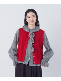 【congés payés】14G麻綿ワッフル編み2WAYベスト 詳細画像 ブラック 5