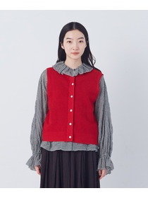 【congés payés】14G麻綿ワッフル編み2WAYベスト 詳細画像 ブラック 6