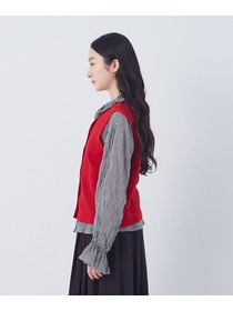 【congés payés】14G麻綿ワッフル編み2WAYベスト 詳細画像 ブラック 7