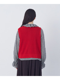 【congés payés】14G麻綿ワッフル編み2WAYベスト 詳細画像 ブラック 8