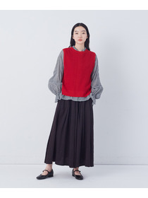 【congés payés】14G麻綿ワッフル編み2WAYベスト 詳細画像 ブラック 9