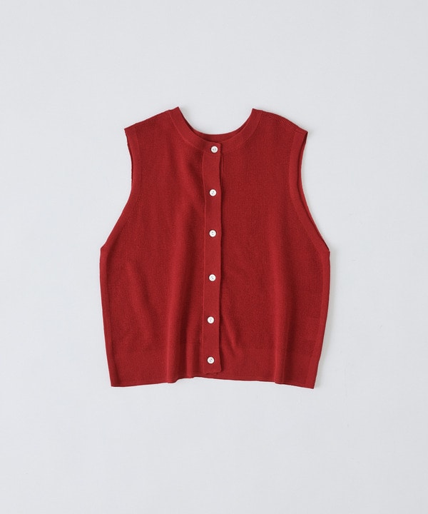 【congés payés】14G麻綿ワッフル編み2WAYベスト