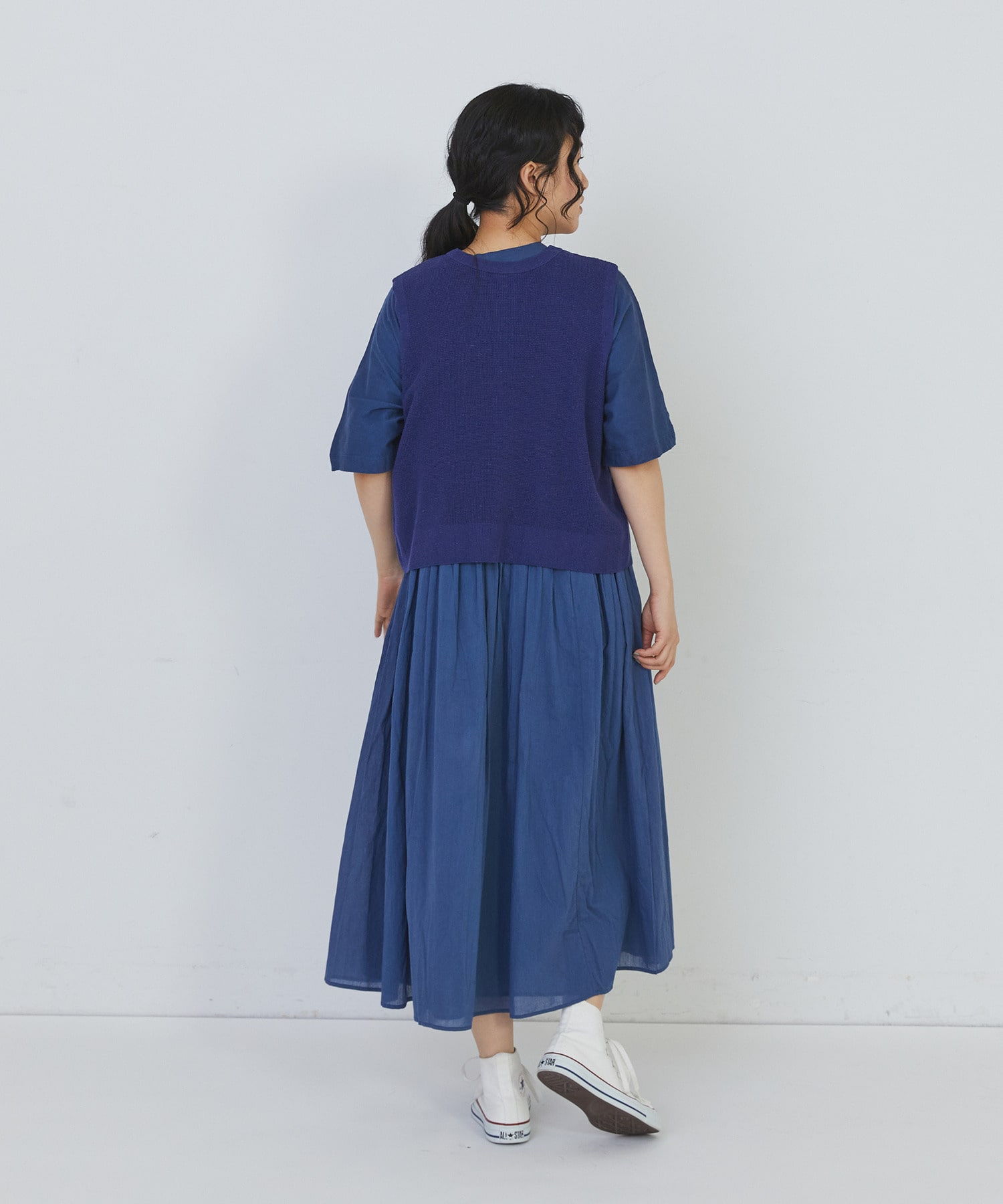 【congés payés】14G麻綿ワッフル編み2WAYベスト 詳細画像 ブラック 16