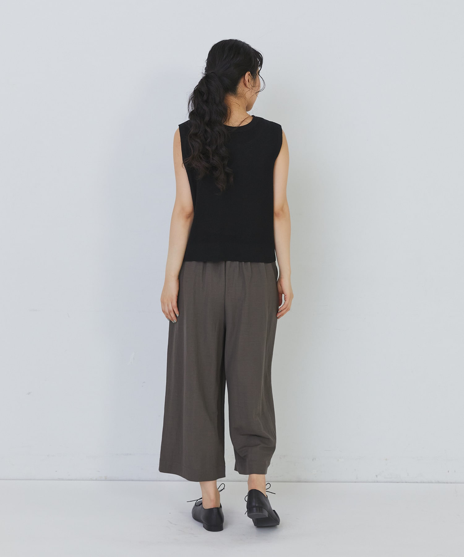 【congés payés】14G麻綿ワッフル編み2WAYベスト 詳細画像 ブラック 26