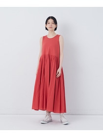 【congés payés】2重布帛ノースリーブワンピース 詳細画像 ブラック 1