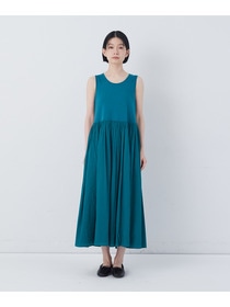 【congés payés】2重布帛ノースリーブワンピース 詳細画像 ブラック 14