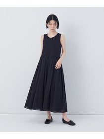 【congés payés】2重布帛ノースリーブワンピース 詳細画像 ブラック 17