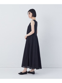 【congés payés】2重布帛ノースリーブワンピース 詳細画像 ブラック 18