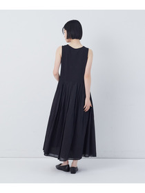 【congés payés】2重布帛ノースリーブワンピース 詳細画像 ブラック 19