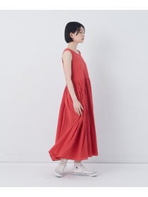 【congés payés】2重布帛ノースリーブワンピース 詳細画像 ブラック 2