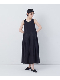 【congés payés】2重布帛ノースリーブワンピース 詳細画像 ブラック 21