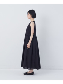 【congés payés】2重布帛ノースリーブワンピース 詳細画像 ブラック 23