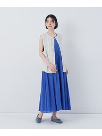 【congés payés】2重布帛ノースリーブワンピース 詳細画像 ブラック 28