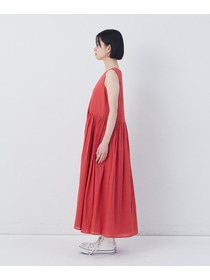 【congés payés】2重布帛ノースリーブワンピース 詳細画像 ブラック 7