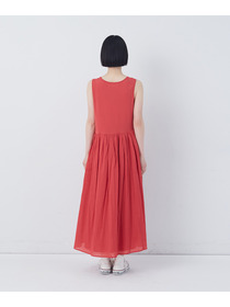 【congés payés】2重布帛ノースリーブワンピース 詳細画像 ブラック 8