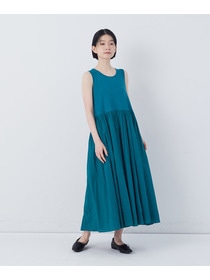 【congés payés】2重布帛ノースリーブワンピース 詳細画像 ブラック 9