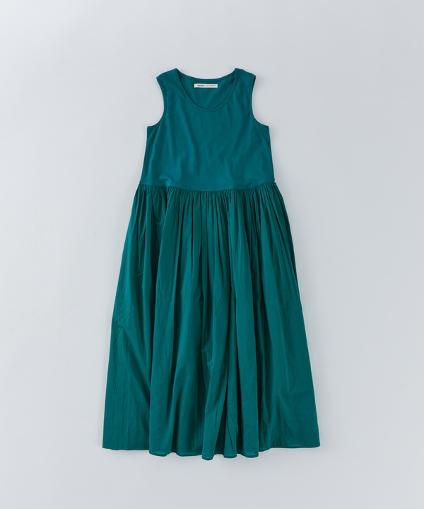 2重布帛ノースリーブワンピース 詳細画像 グリーン 1