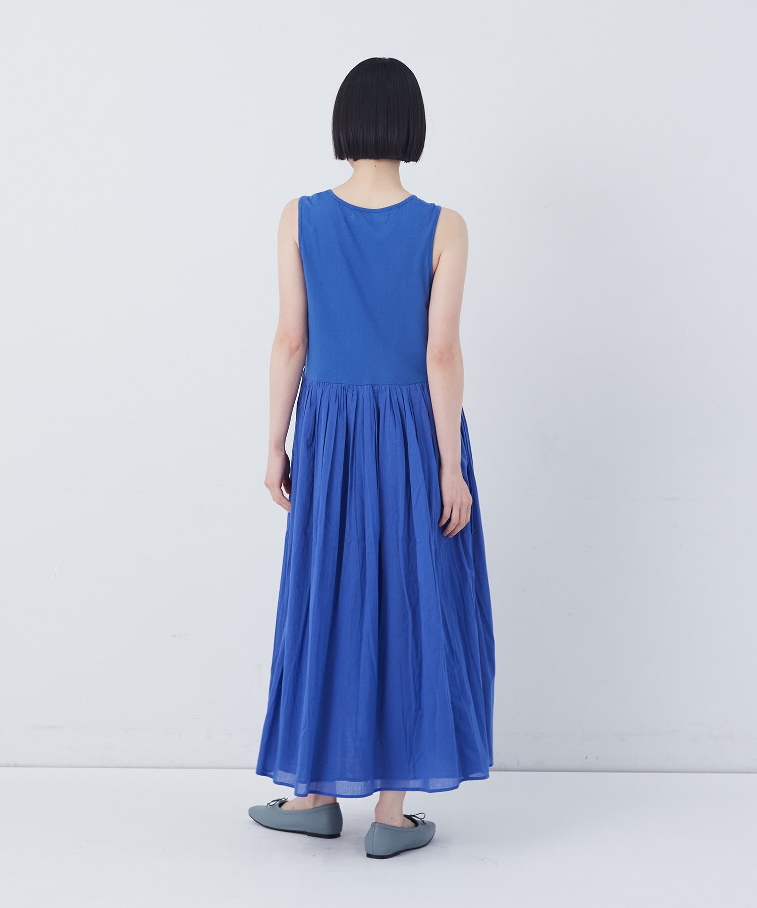 【congés payés】2重布帛ノースリーブワンピース 詳細画像 ブラック 27