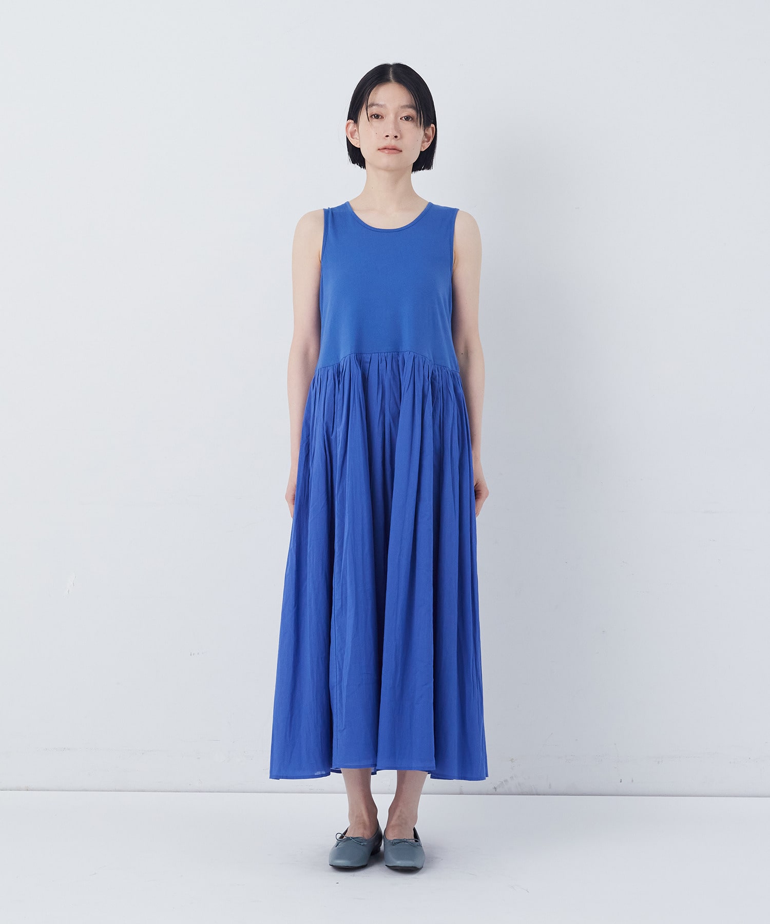 【congés payés】2重布帛ノースリーブワンピース 詳細画像 ブラック 30