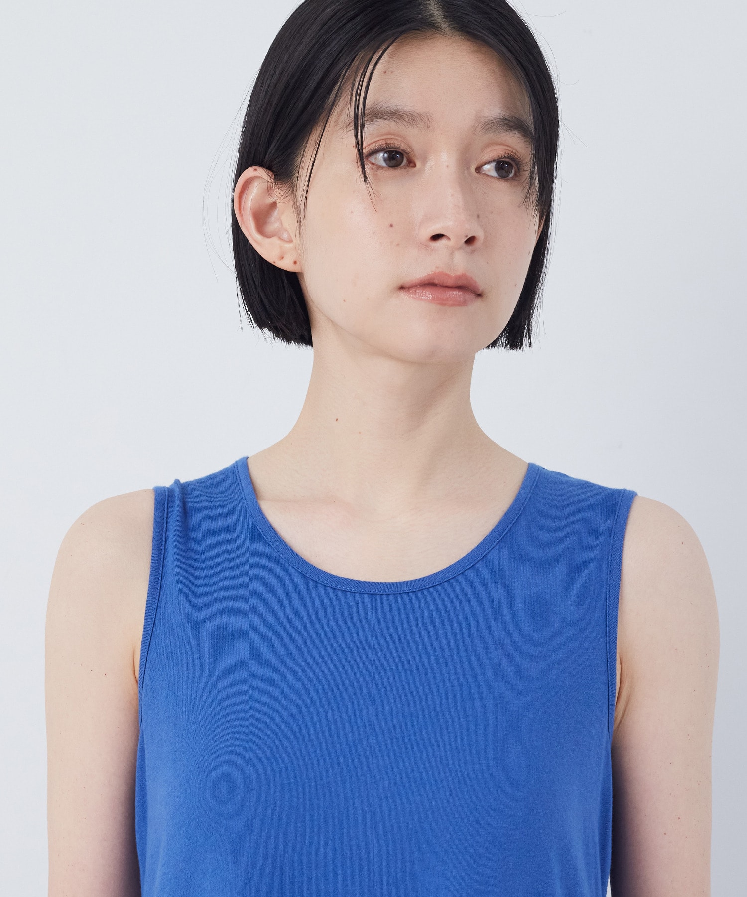 【congés payés】2重布帛ノースリーブワンピース 詳細画像 ブラック 33