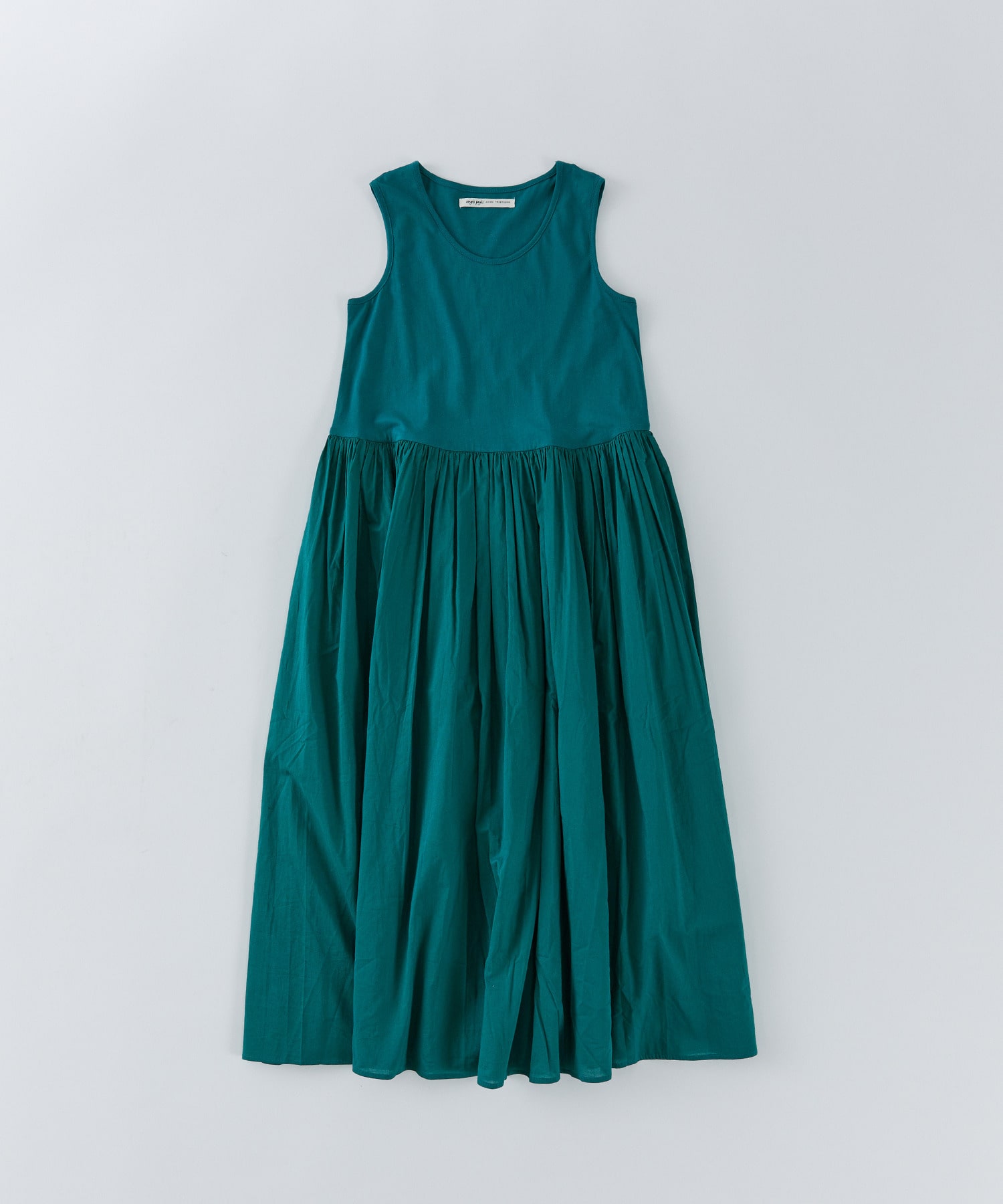 【congés payés】2重布帛ノースリーブワンピース 詳細画像 グリーン 1