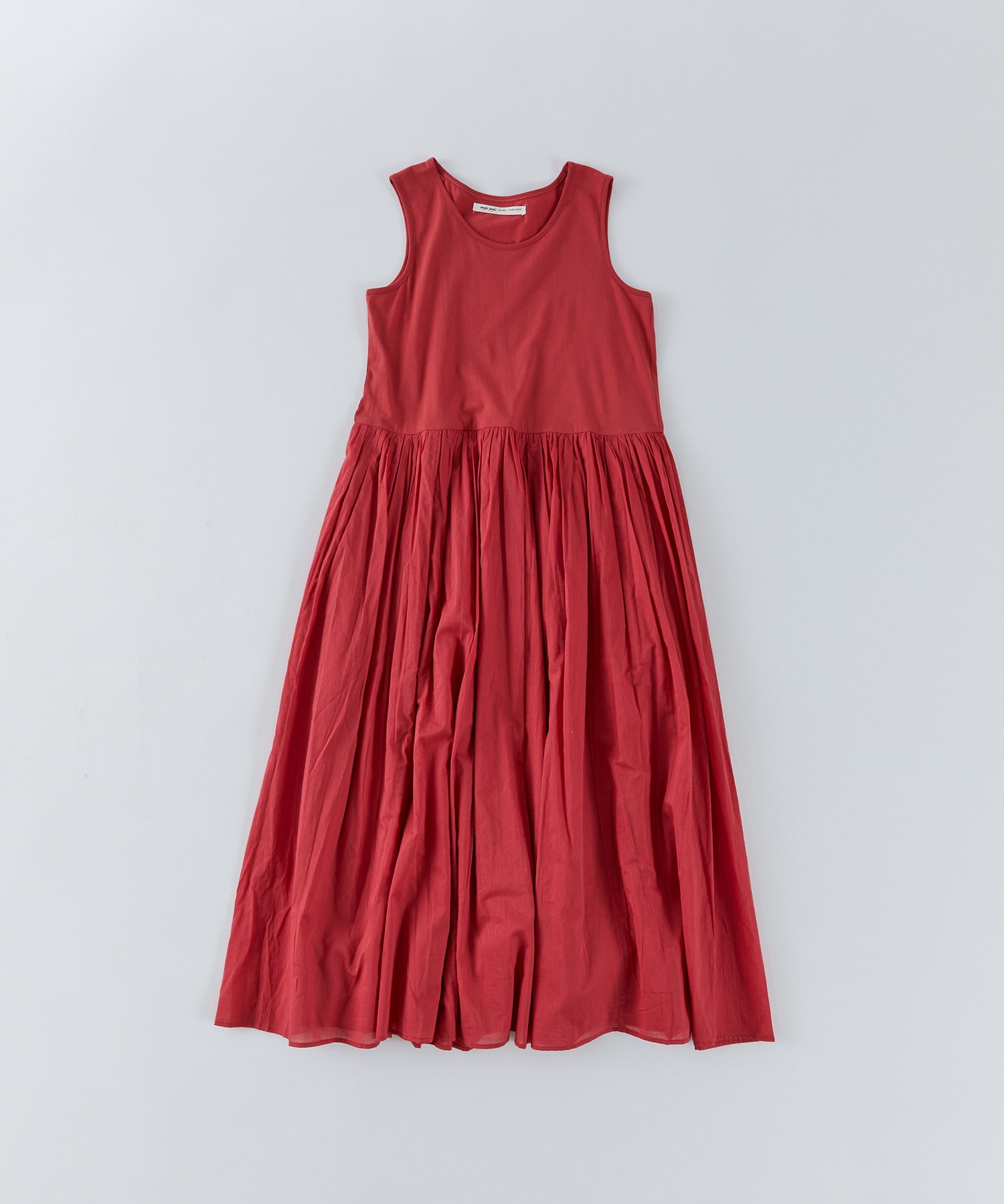 【congés payés】2重布帛ノースリーブワンピース 詳細画像 レッド 1