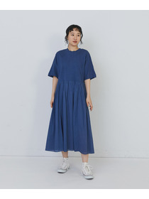 【congés payés】２重布帛ドルマンスリーブワンピース 詳細画像 ブラック 1