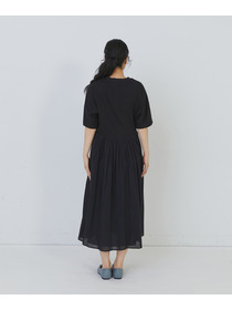 【congés payés】２重布帛ドルマンスリーブワンピース 詳細画像 ブラック 14