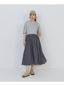 【congés payés】２重布帛ドルマンスリーブワンピース 詳細画像 ブラック 15