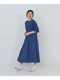 【congés payés】２重布帛ドルマンスリーブワンピース 詳細画像 ブラック 2