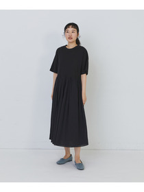 【congés payés】２重布帛ドルマンスリーブワンピース 詳細画像 ブラック 8