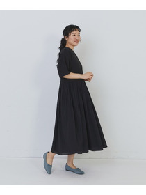 【congés payés】２重布帛ドルマンスリーブワンピース 詳細画像 ブラック 9