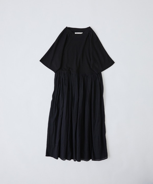 ２重布帛ドルマンスリーブワンピース 詳細画像 ブラック 1