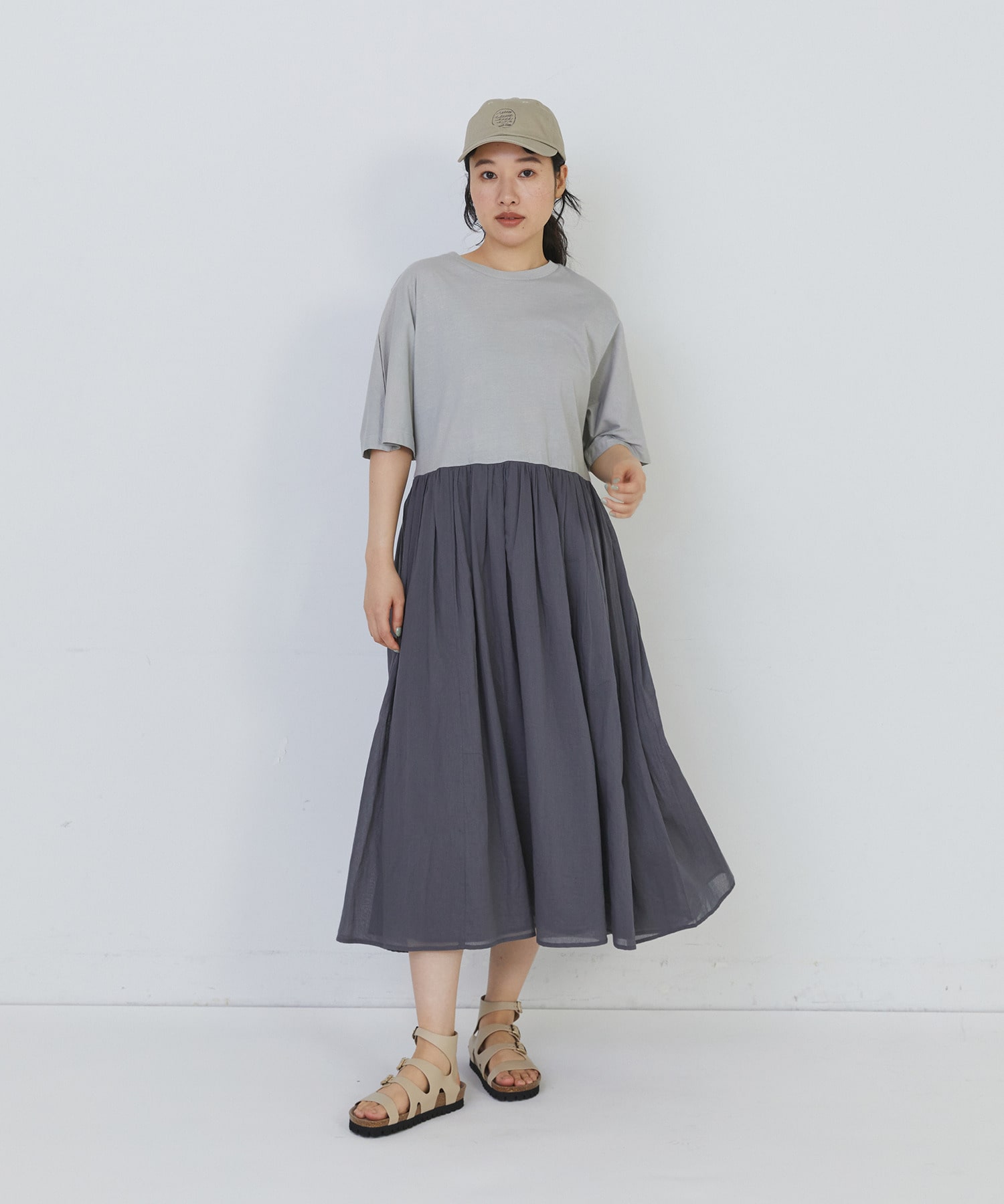 【congés payés】２重布帛ドルマンスリーブワンピース 詳細画像 ブラック 15