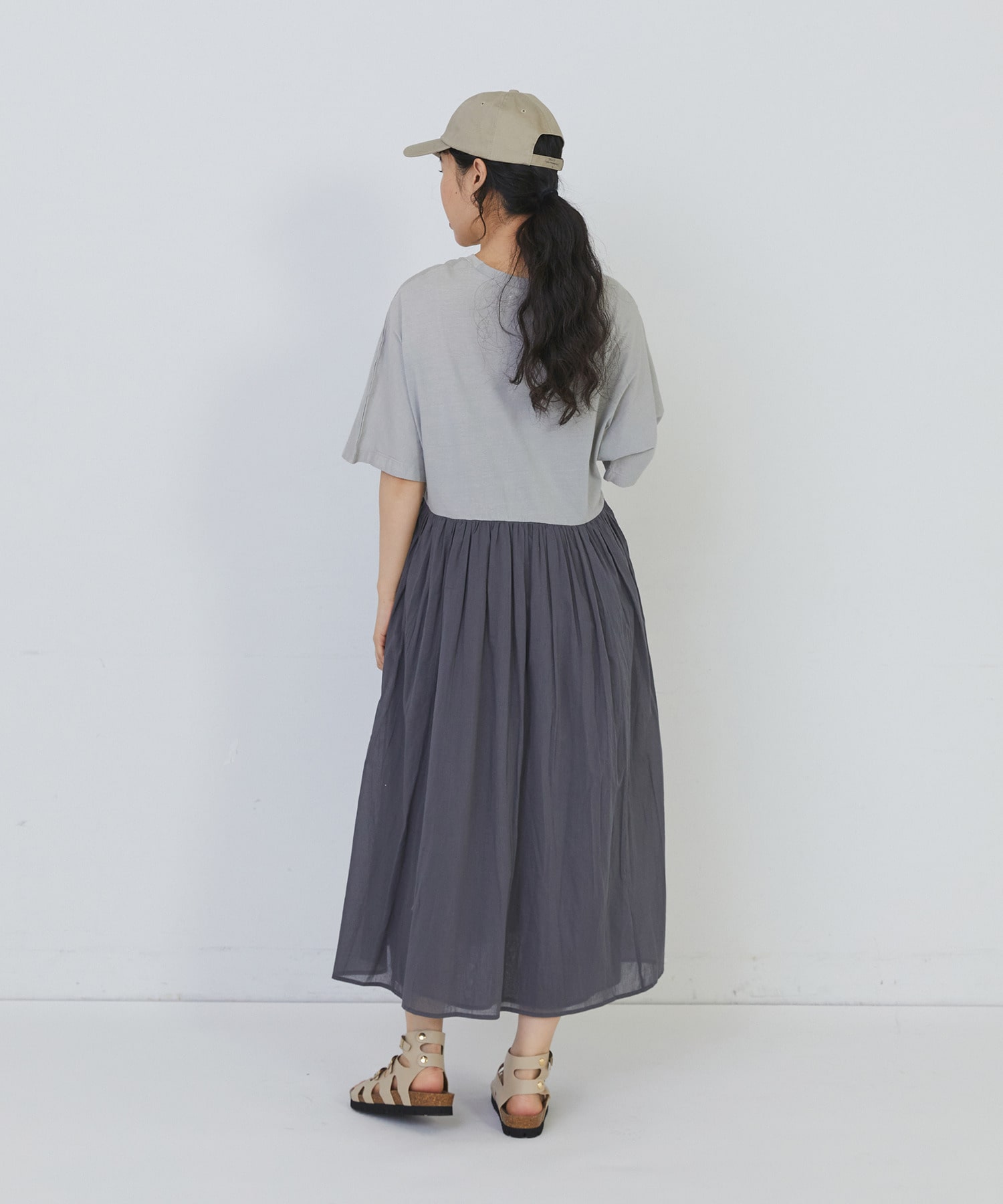 【congés payés】２重布帛ドルマンスリーブワンピース 詳細画像 ブラック 17