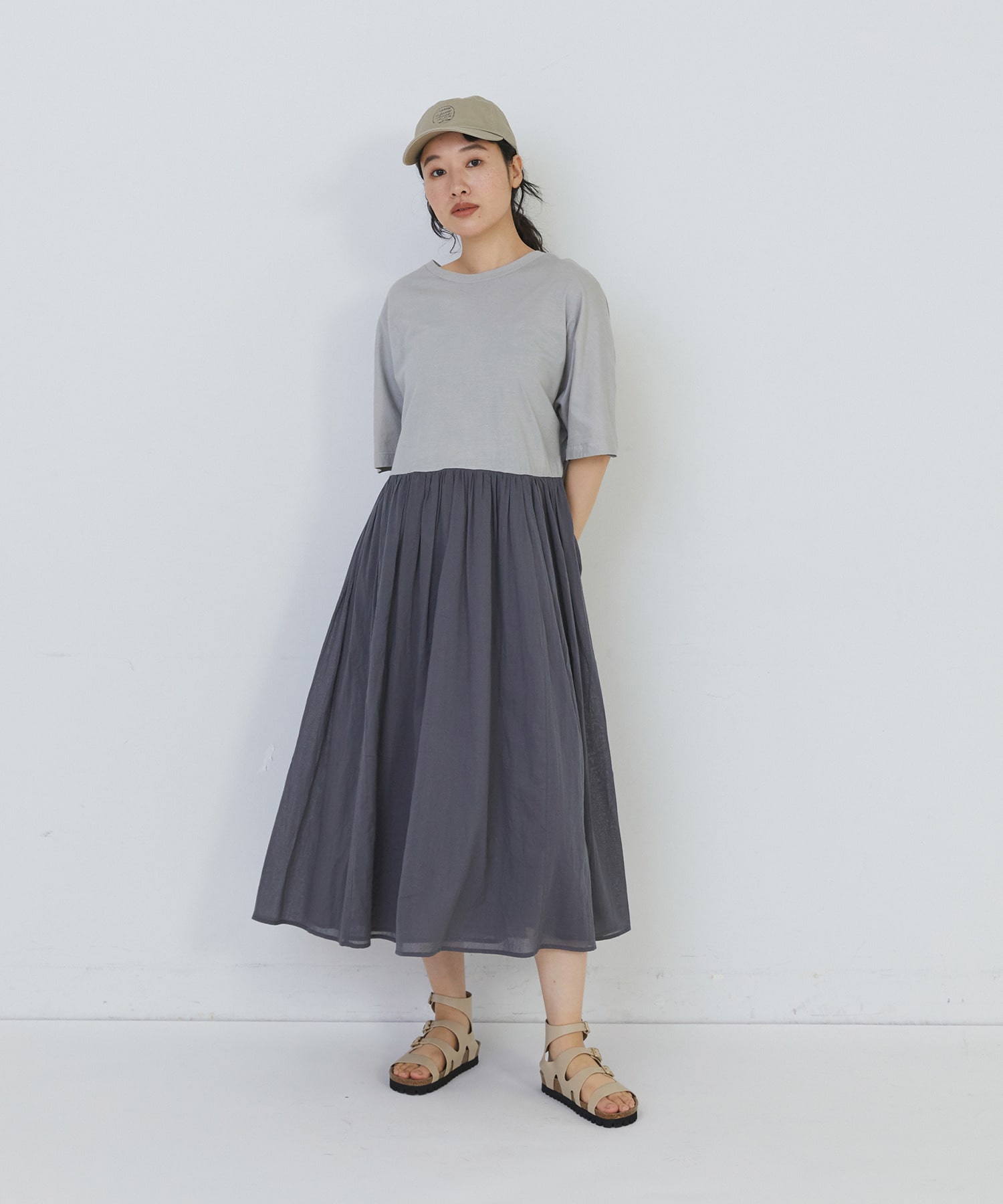 【congés payés】２重布帛ドルマンスリーブワンピース 詳細画像 ブラック 18