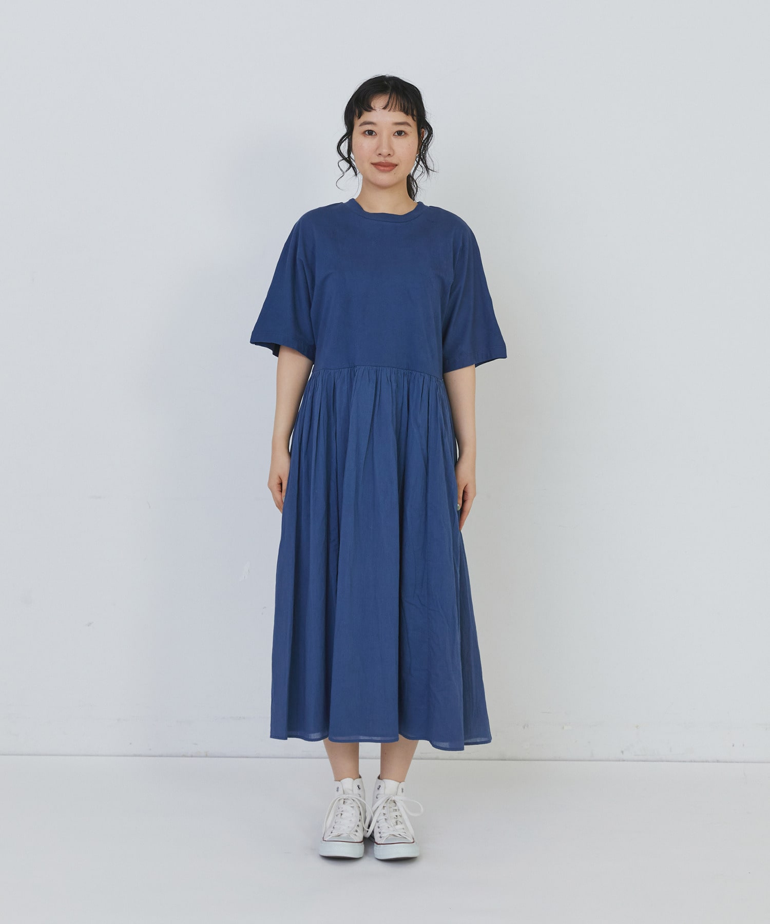 【congés payés】２重布帛ドルマンスリーブワンピース 詳細画像 ブラック 5