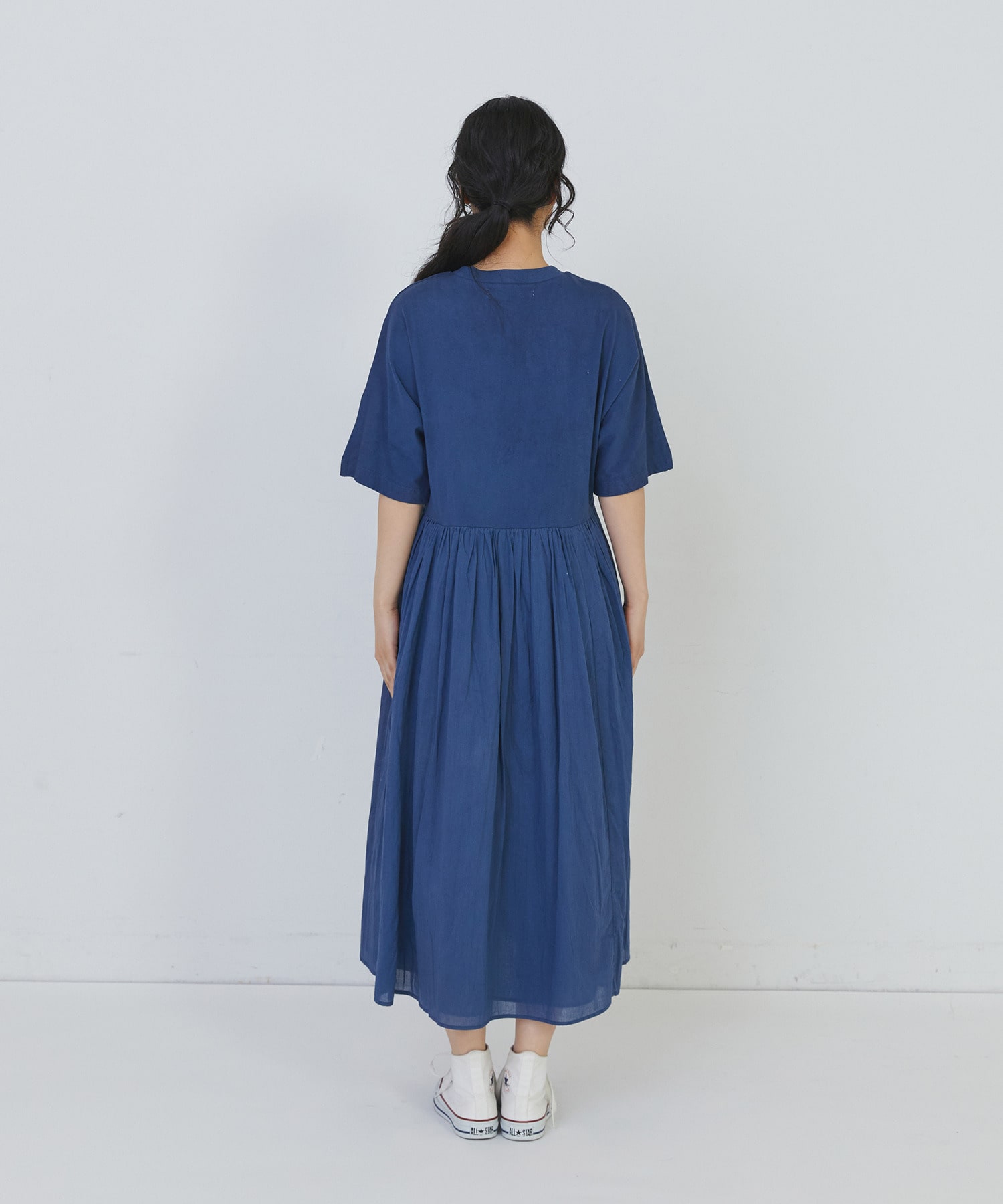 【congés payés】２重布帛ドルマンスリーブワンピース 詳細画像 ブラック 7