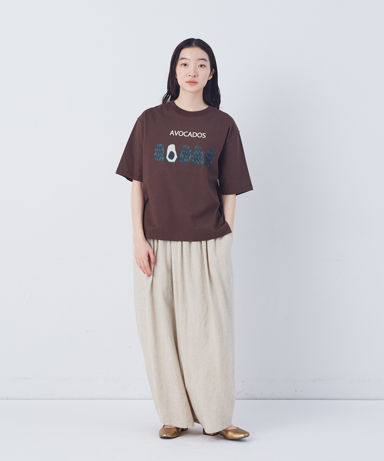 【congés payés】ベジタブルプリントTシャツ 詳細画像 ベージュ 8