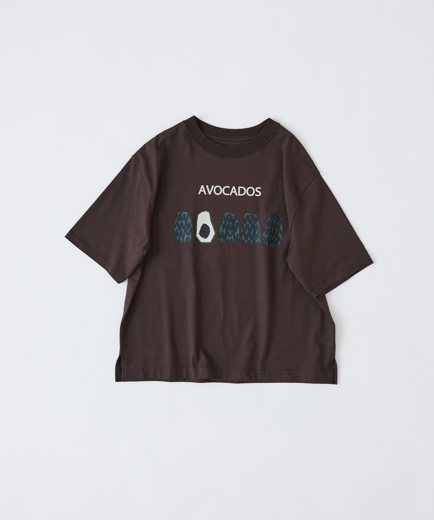 【congés payés】ベジタブルプリントTシャツ 詳細画像 ブラウン 1