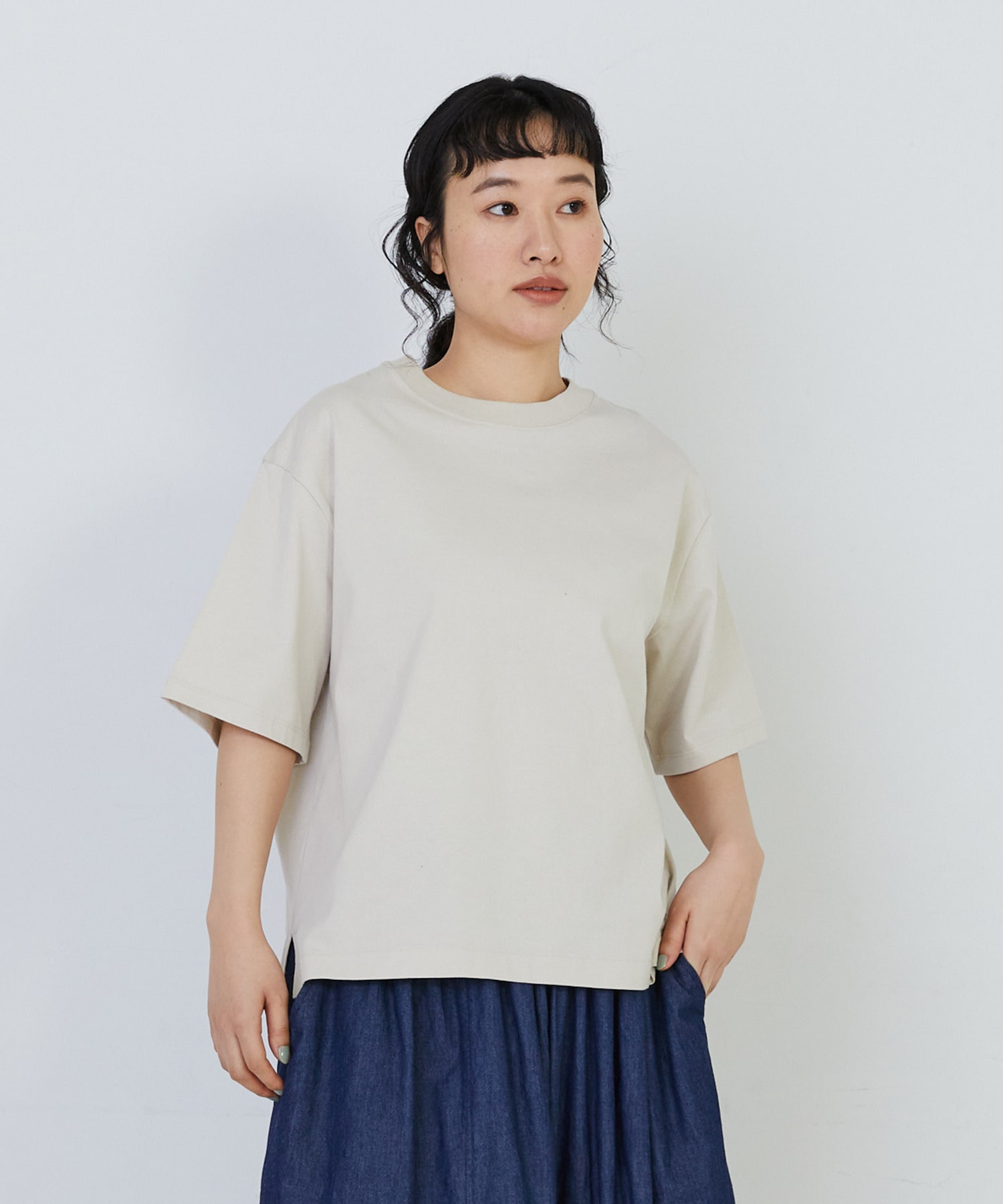 【congés payés】ドロップショルダーベーシックＴシャツ 詳細画像 チャコールグレー 18