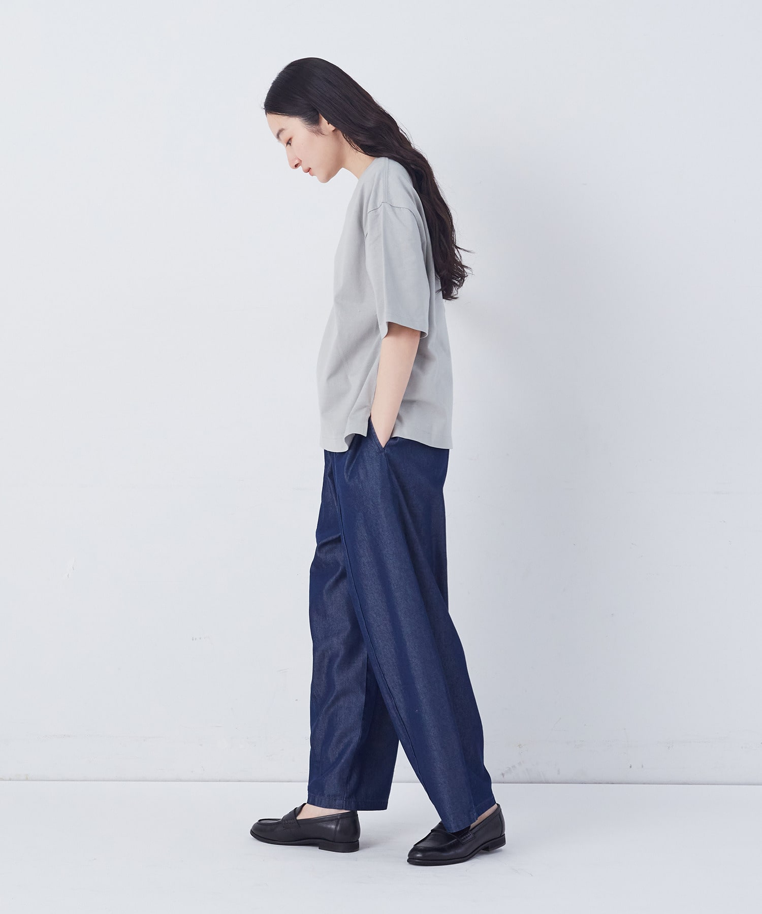 【congés payés】ドロップショルダーベーシックＴシャツ 詳細画像 チャコールグレー 2