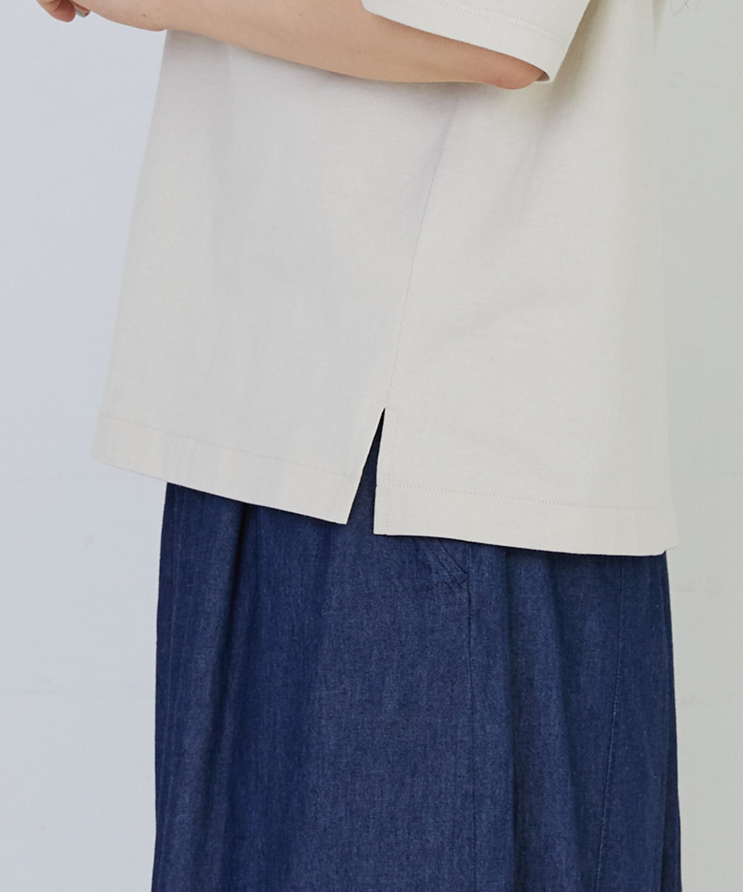 【congés payés】ドロップショルダーベーシックＴシャツ 詳細画像 チャコールグレー 24