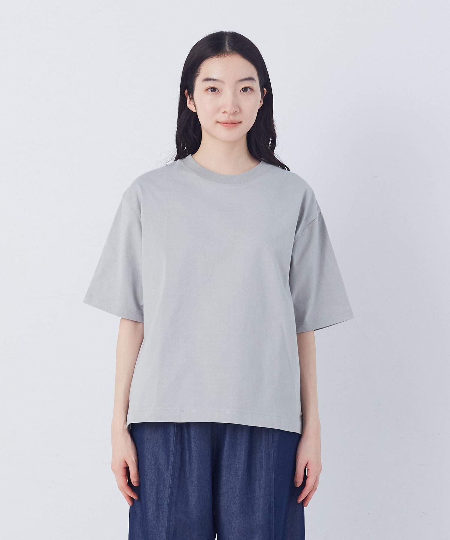 【congés payés】ドロップショルダーベーシックＴシャツ 詳細画像 チャコールグレー 5