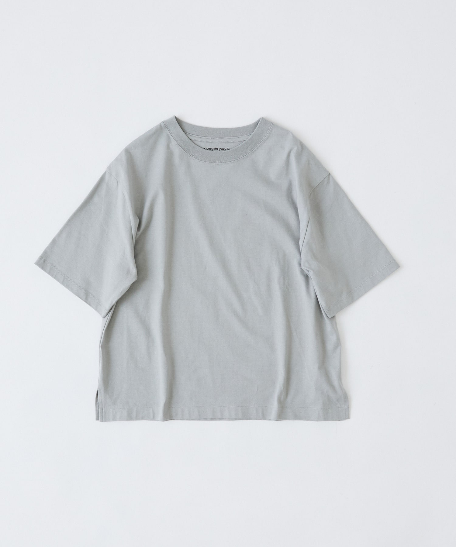 【congés payés】ドロップショルダーベーシックＴシャツ 詳細画像 ライトグレー 1