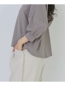 【congés payés】ボトルシルエットスリーブカットソーブラウス 詳細画像 チャコールグレー 24