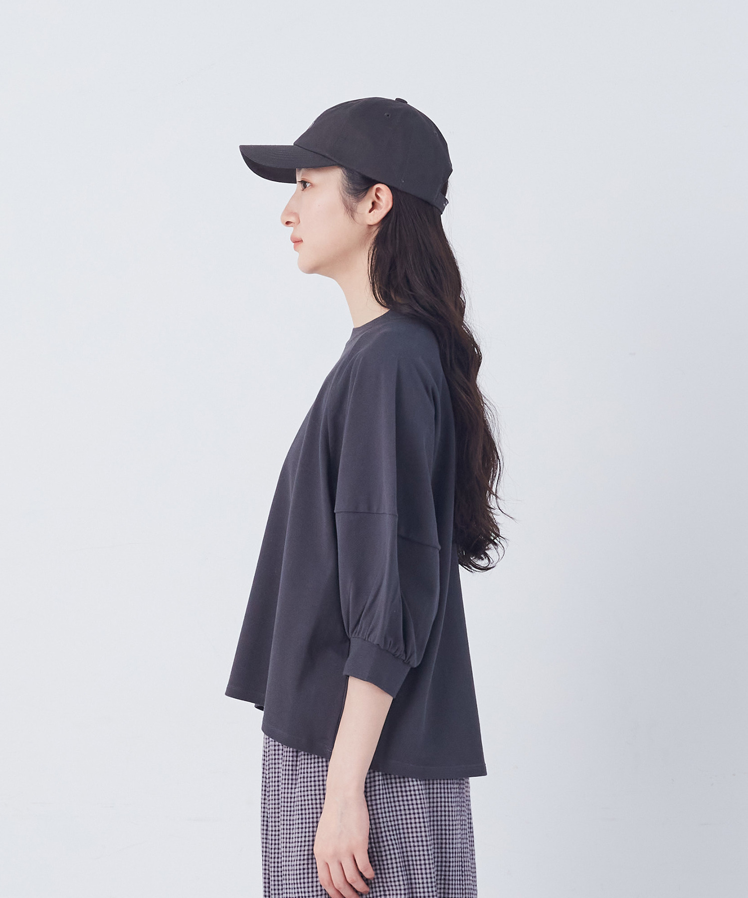 【congés payés】ボトルシルエットスリーブカットソーブラウス 詳細画像 チャコールグレー 13